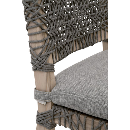 Costa Dining Chair (Set of 2) by Essentials For Living in oat flat rope, performance ecru weave, washed ever teak. Made from solid teak wood, metal in a coastal style.