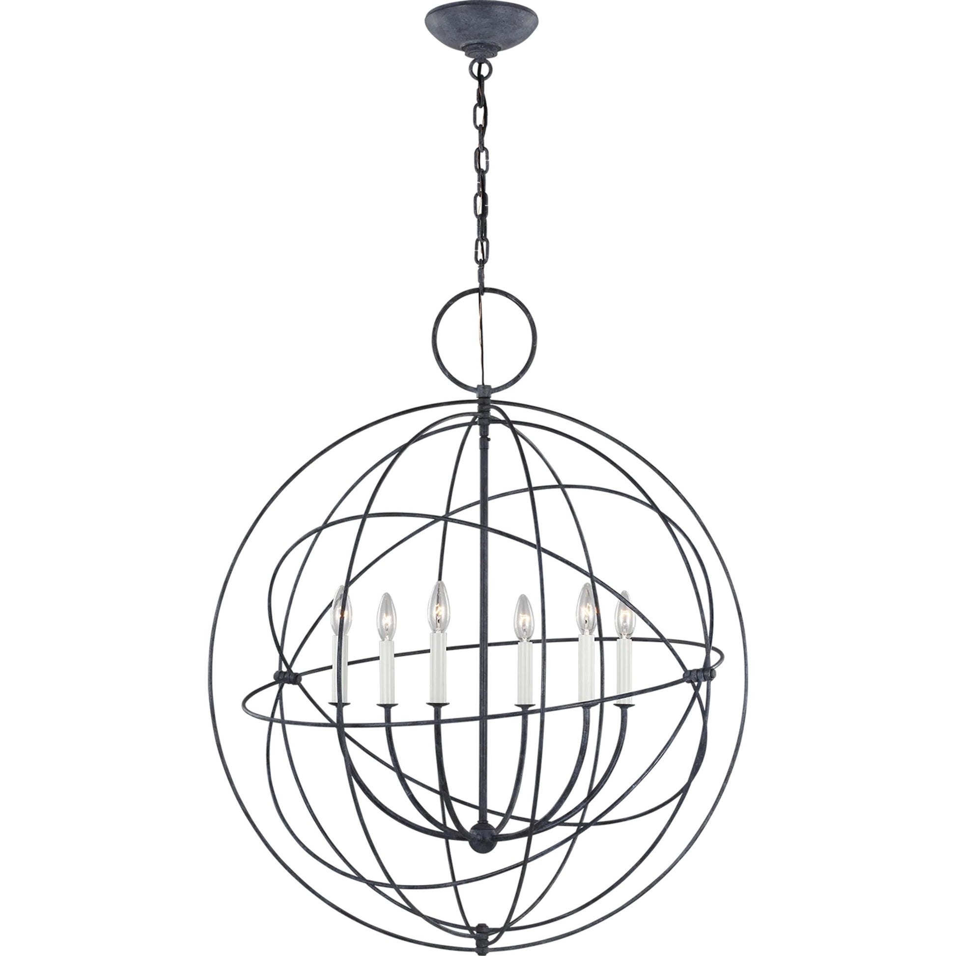 Bayberry Large Pendant by Visual Comfort & Co. in weathered galvanized. Made from steel in a unique style.