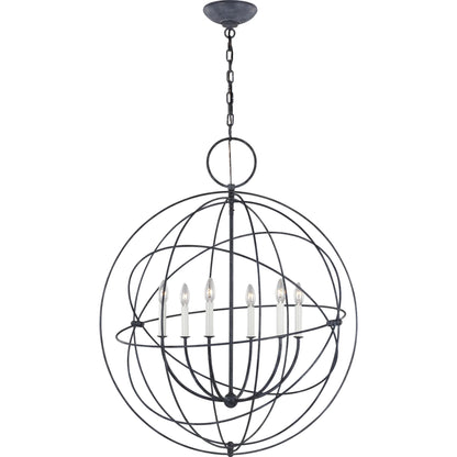 Bayberry Large Pendant by Visual Comfort & Co. in weathered galvanized. Made from steel in a unique style.