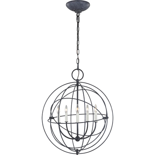 Bayberry Medium Pendant by Visual Comfort & Co. in weathered galvanized. Made from steel in a unique style.