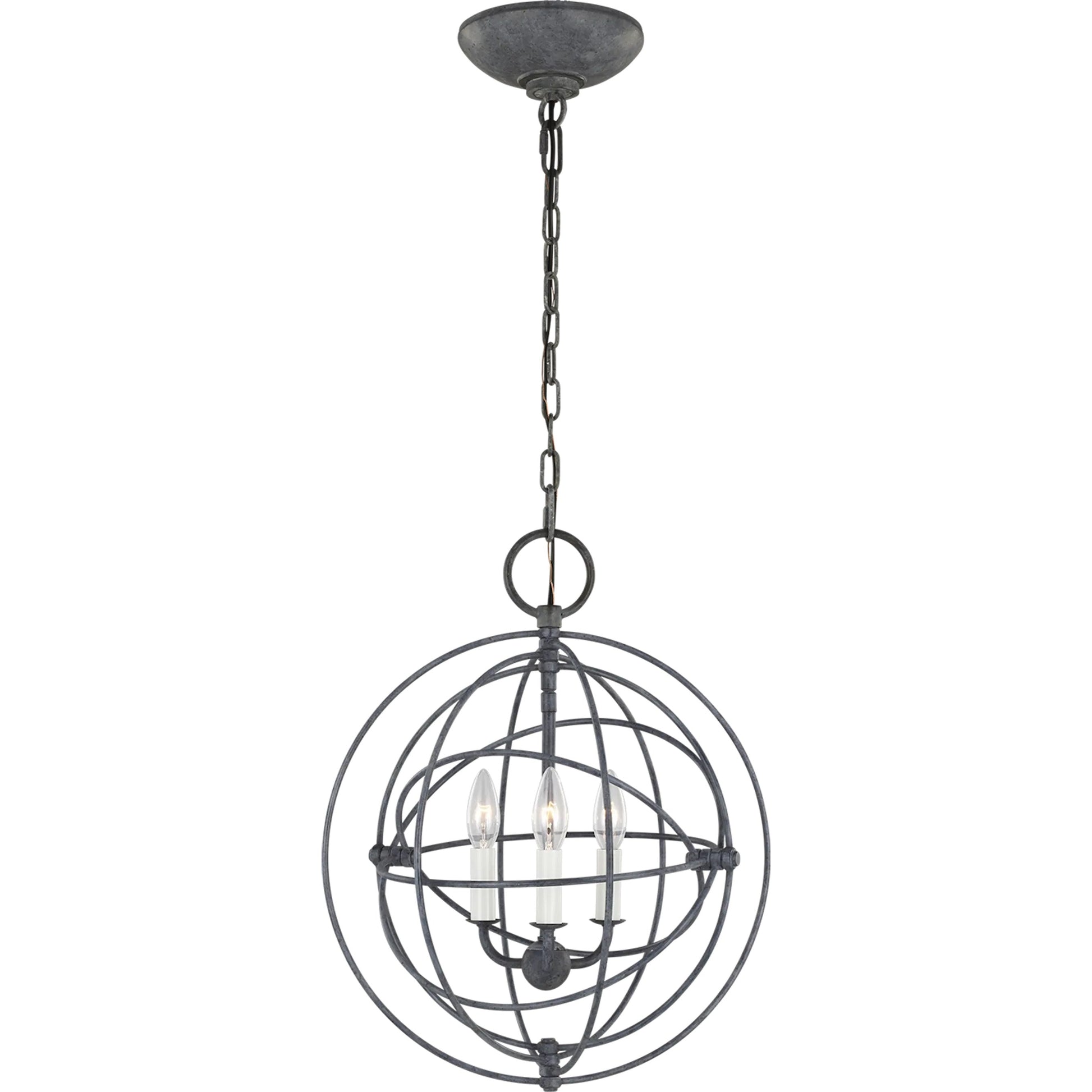Bayberry Small Pendant by Visual Comfort & Co. in weathered galvanized. Made from steel in a unique style.