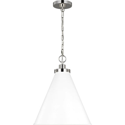 Wellfleet Medium Cone Pendant by Visual Comfort & Co.. Made from steel in a transitional style.