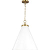 Matte White, Burnished Brass