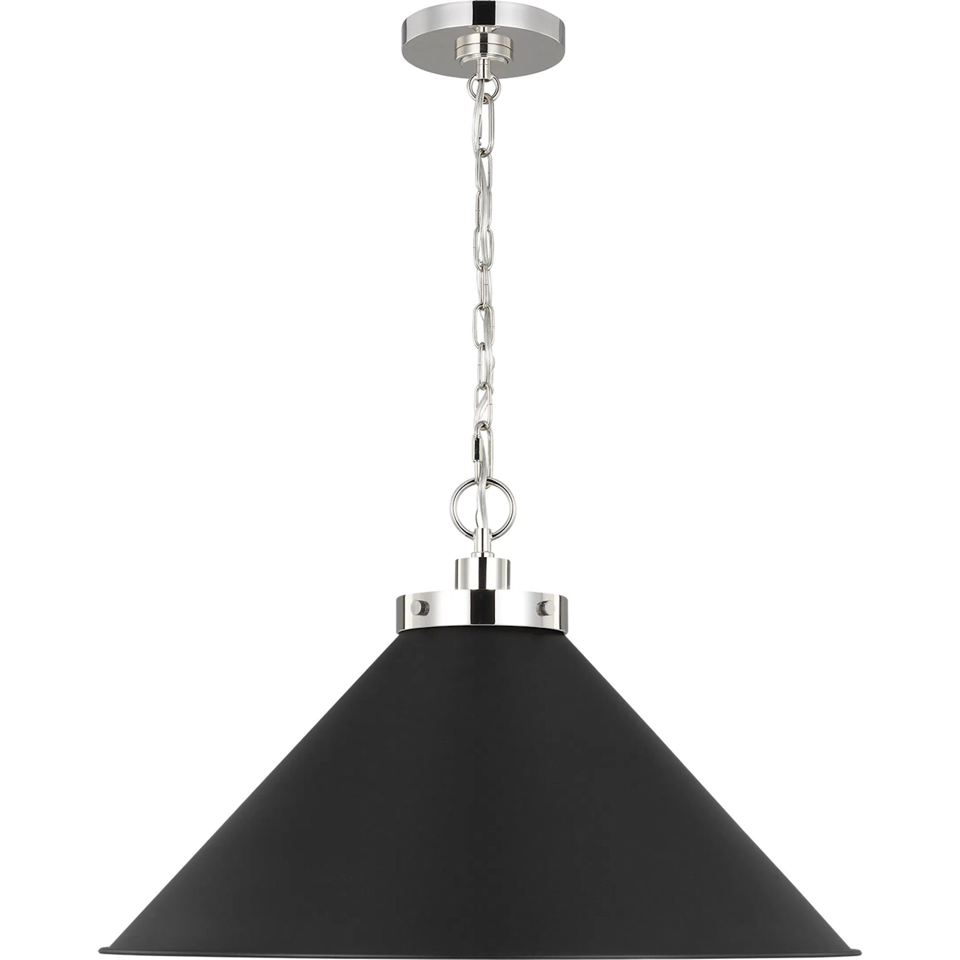 Wellfleet Wide Cone Pendant by Visual Comfort & Co.. Made from steel in a unique style.