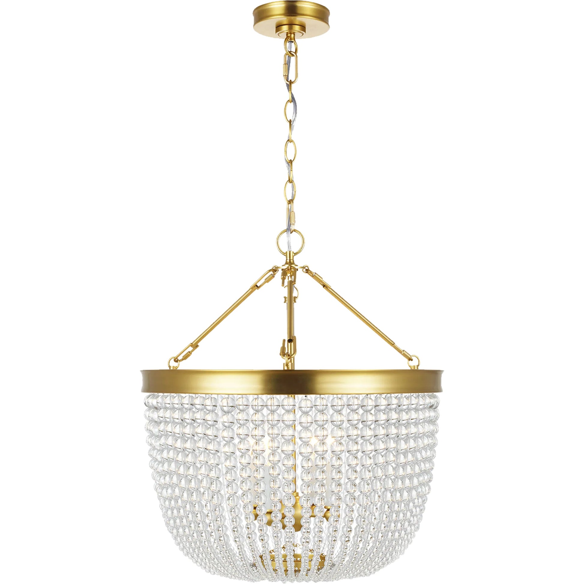 Summerhill Large Pendant by Visual Comfort & Co. in burnished brass. Made from steel in a unique style.
