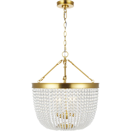 Summerhill Large Pendant by Visual Comfort & Co. in burnished brass. Made from steel in a unique style.