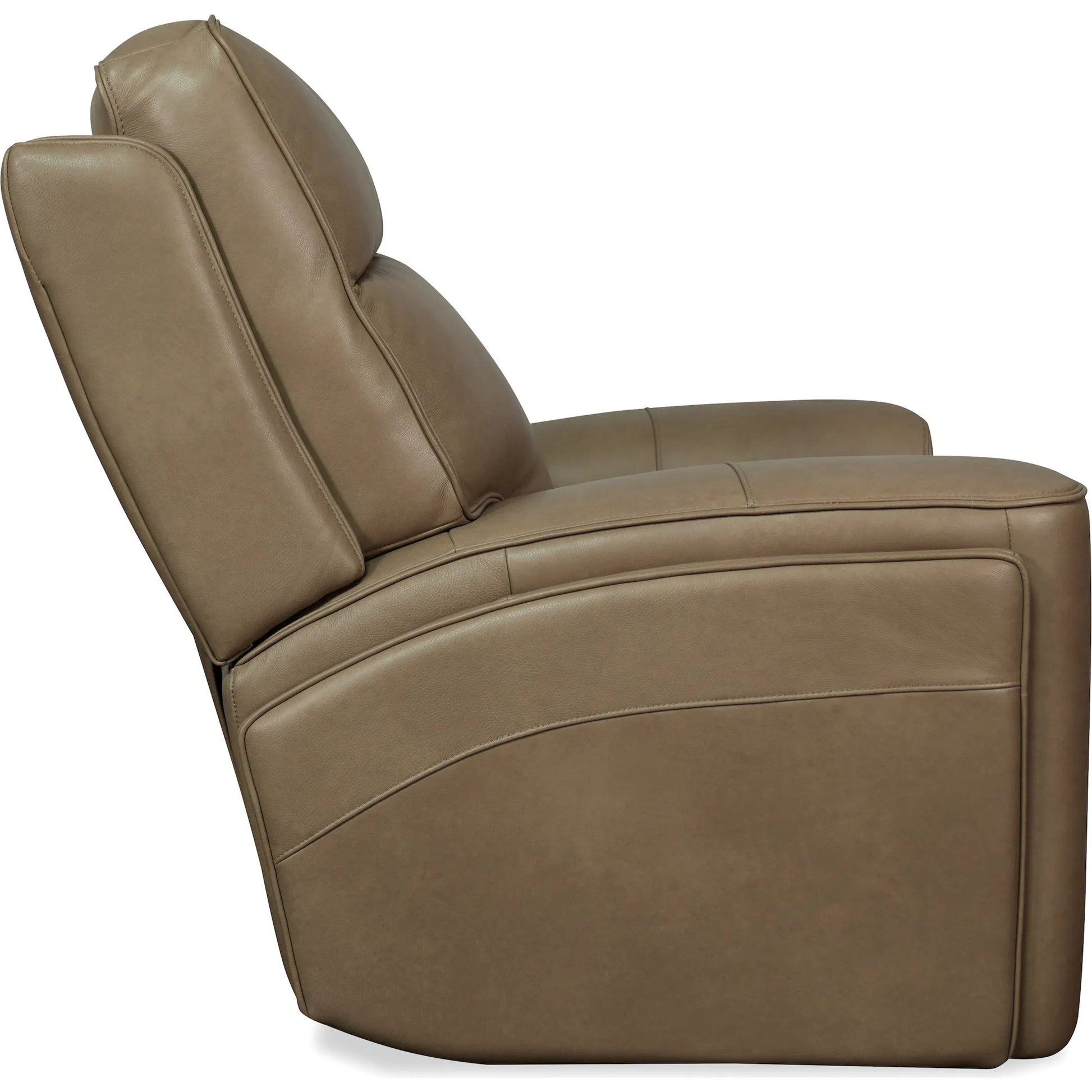 Riverton Power Gliding Recliner with Power Headrest and Lumbar by Hooker Furniture in dante sandhills. Made from leather in a traditional style.