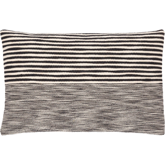 Christopher Pillow - 8433 by Livabliss in black, cream. Made from front: 100% cotton, back: 100% cotton in a modern style.