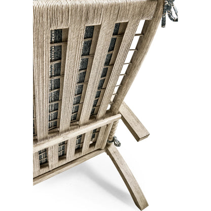 Whitby Lounge Chair by Jonathan Charles in grey and greyed oak. Made from oak, fabric, rope in a cottage & farmhouse style.