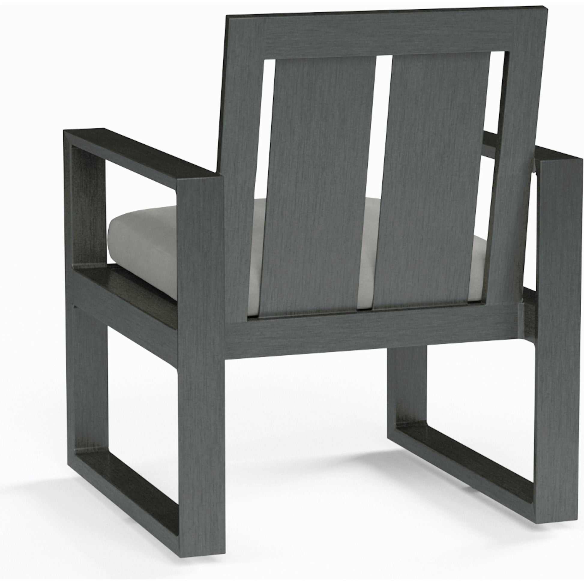 Redondo Outdoor Armless Dining Chair by Sunset West in grays. Made from aluminum in a modern style.