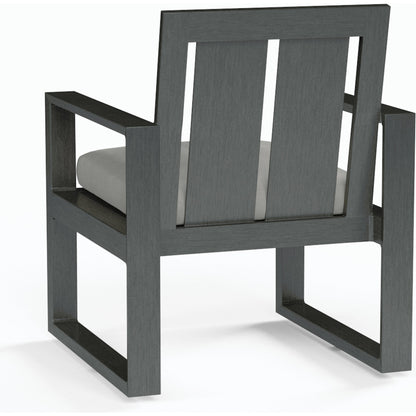 Redondo Outdoor Armless Dining Chair by Sunset West in grays. Made from aluminum in a modern style.