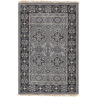 Cappadocia Rug - 21167 by Surya in deep teal, ink blue, ice blue. Made from 100% wool in a unique style.