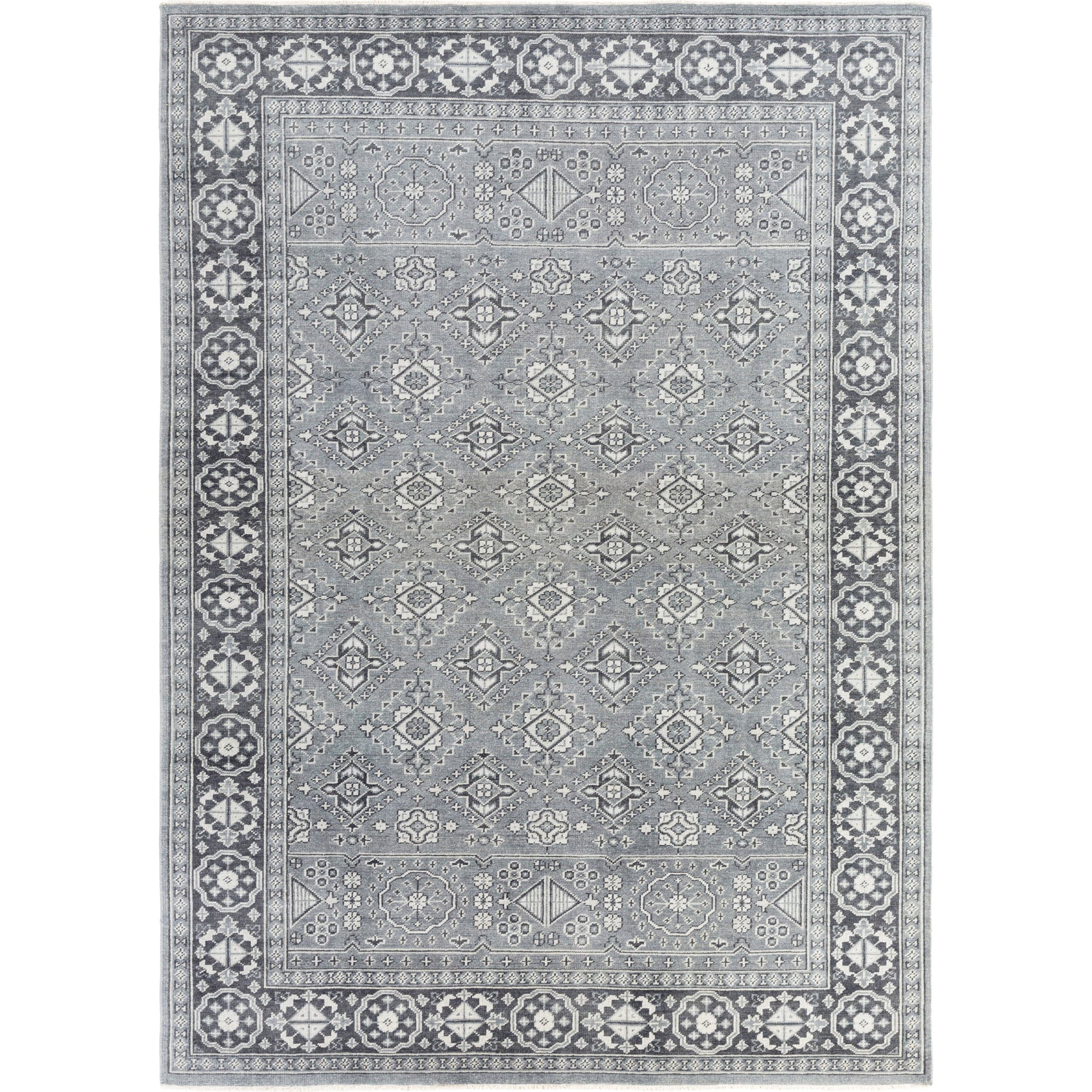 Cappadocia Rug - 21167 by Surya in deep teal, ink blue, ice blue. Made from 100% wool in a unique style.