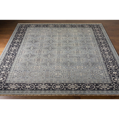 Cappadocia Rug - 21167 by Surya in deep teal, ink blue, ice blue. Made from 100% wool in a unique style.