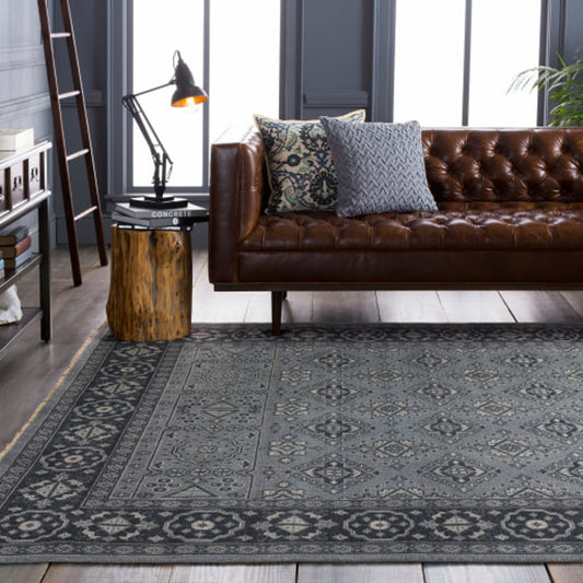 Cappadocia CPP-5012 Rug by Surya in deep teal, ink blue, ice blue. Made from 100% wool in a unique style.