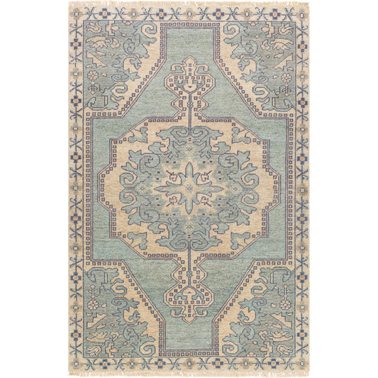 Cappadocia Rug - 25800 by Surya in light sage, denim. Made from 70% wool, 30% viscose in a unique style.