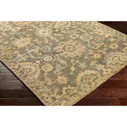 Cappadocia Rug - 26060 by Surya in burnt orange, seafoam, charcoal, olive, mustard. Made from 70% new zealand wool, 30% viscose in a unique style.