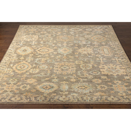 Cappadocia Rug - 26060 by Surya in burnt orange, seafoam, charcoal, olive, mustard. Made from 70% new zealand wool, 30% viscose in a unique style.