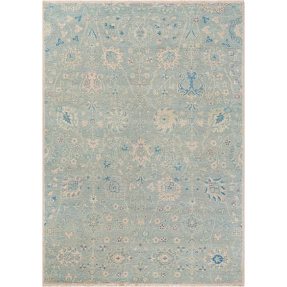 Cappadocia Rug - 489787 by Surya in sky blue, powder blue, soft ivory, pale lavender, misty gray. Made from face: 100% wool, warp: 100% cotton in a unique style.