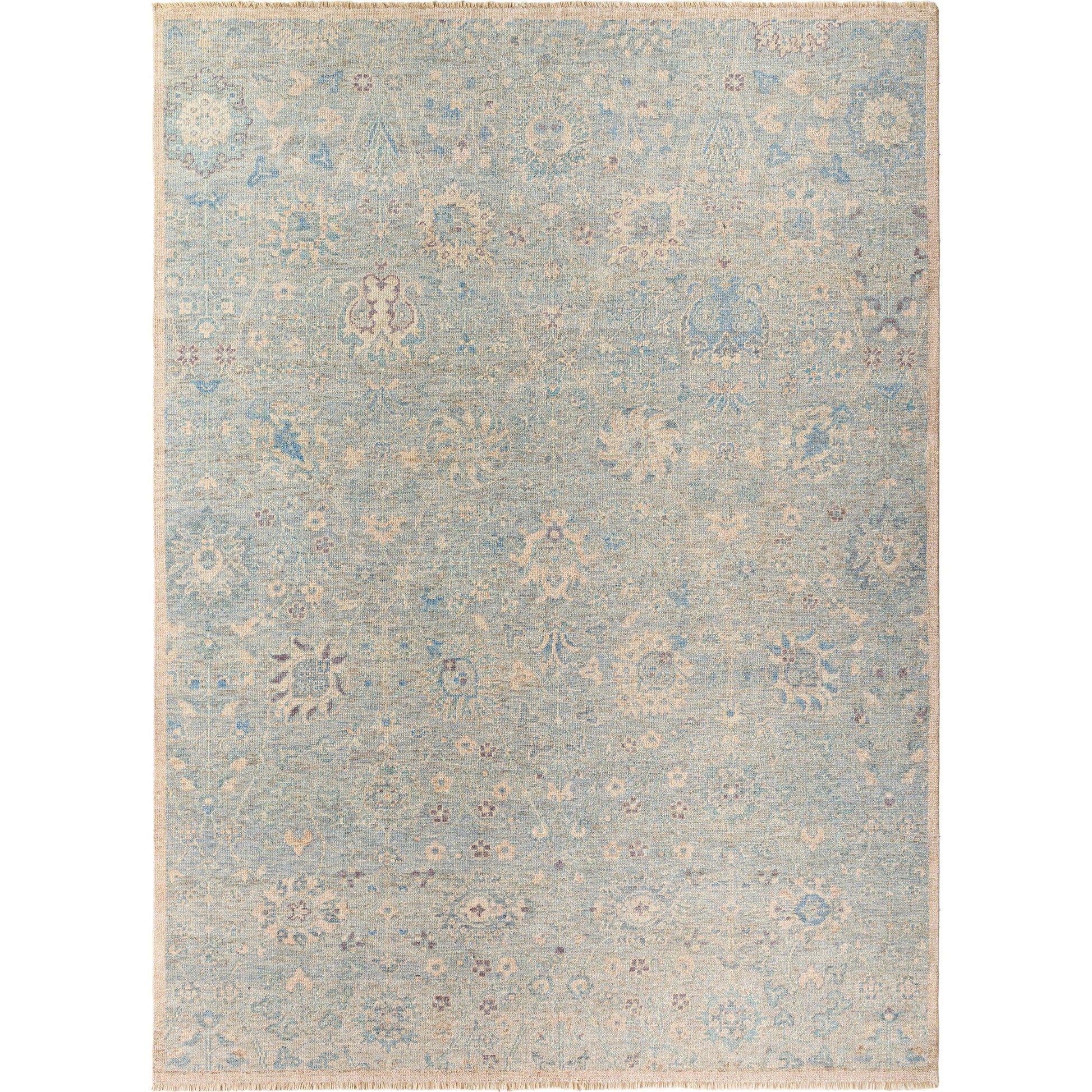 Cappadocia Rug - 489787 by Surya in sky blue, powder blue, soft ivory, pale lavender, misty gray. Made from face: 100% wool, warp: 100% cotton in a unique style.
