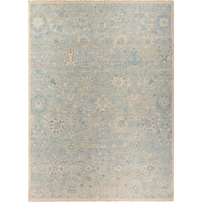Cappadocia Rug - 489787 by Surya in sky blue, powder blue, soft ivory, pale lavender, misty gray. Made from face: 100% wool, warp: 100% cotton in a unique style.