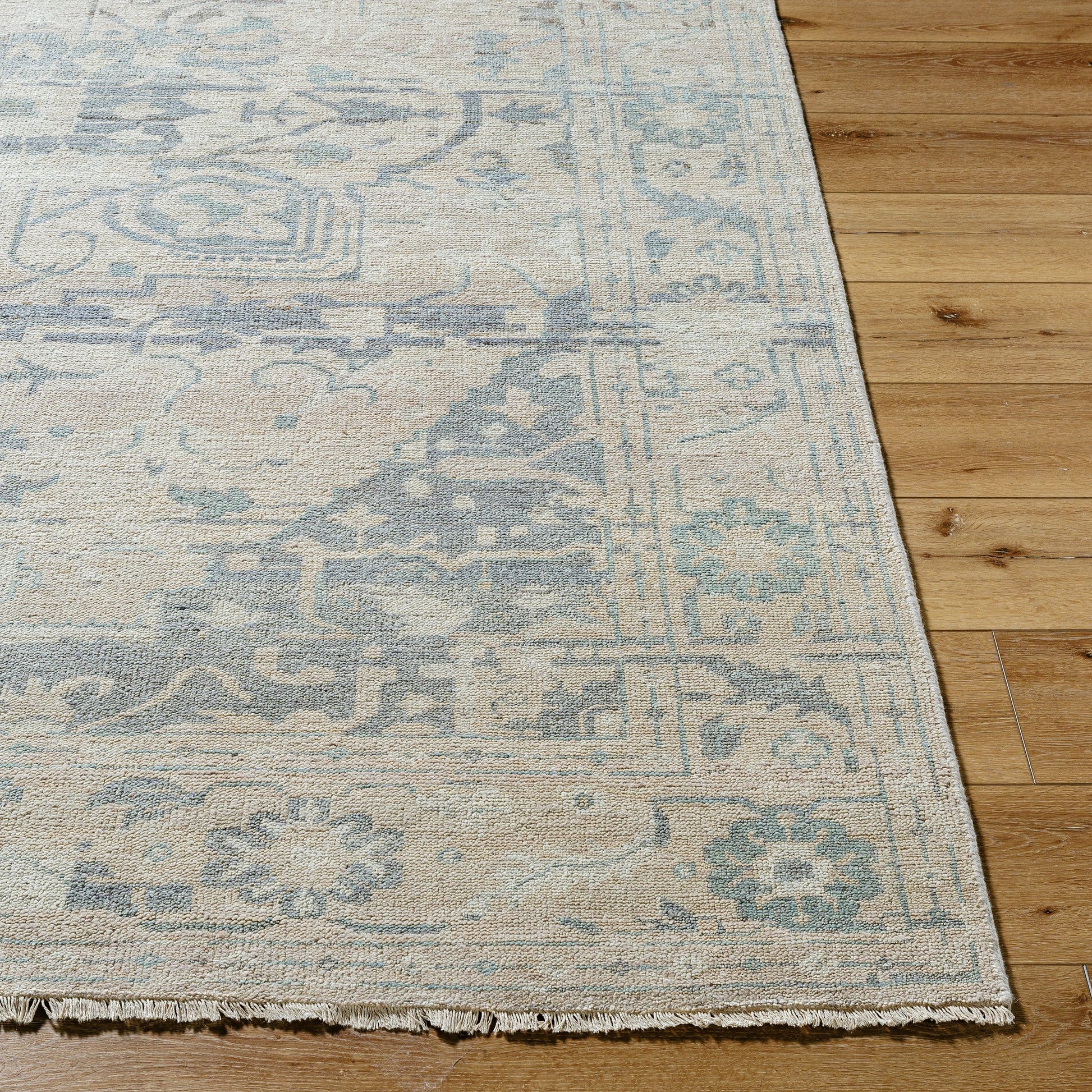 Cappadocia Rug - 11439 by Surya in sage, slate, sand, ecru, mist. Made from face: 100% wool in a unique style.