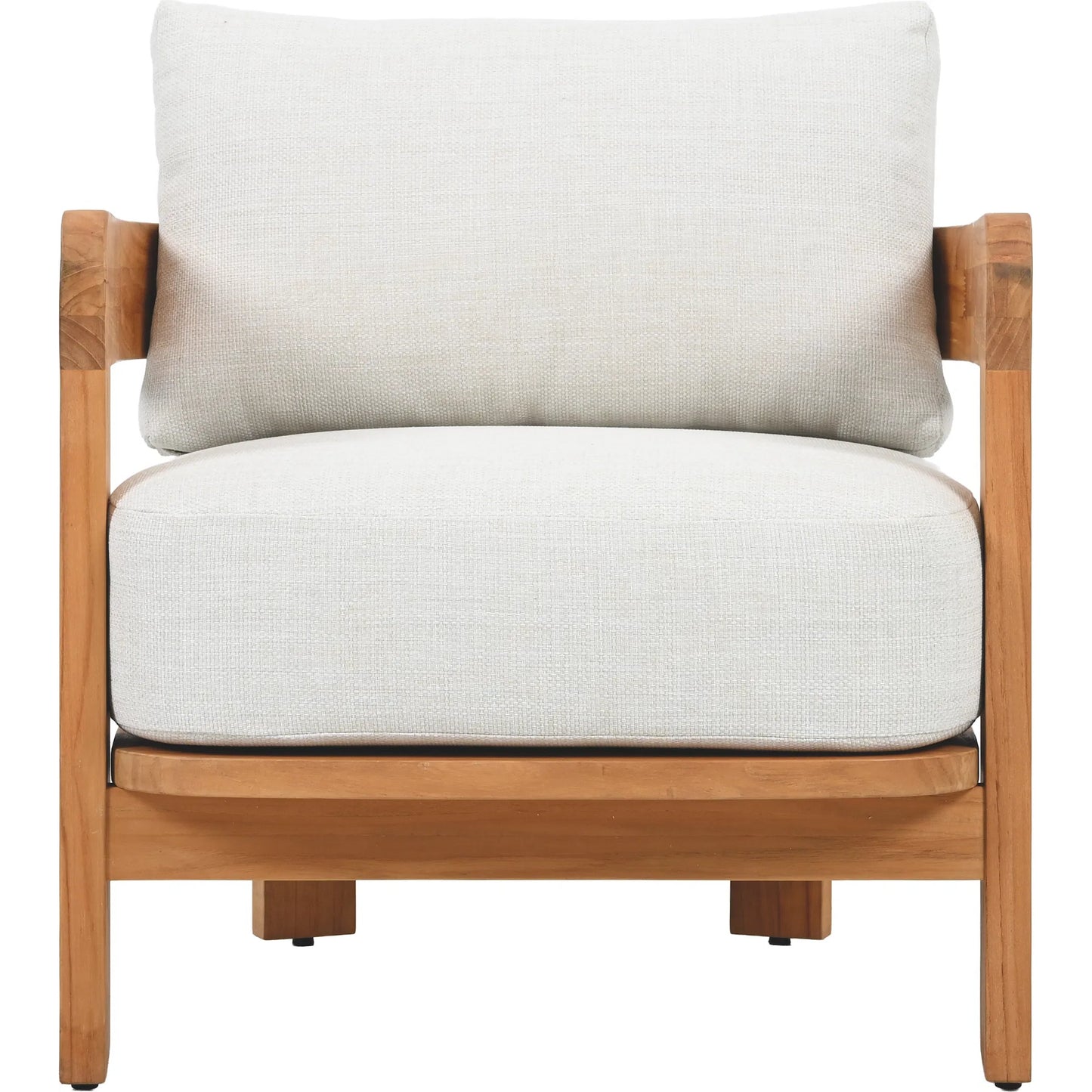 001 SI-2453895 | Primary Silo | Taylor Teak Patio Chair by HedgeApple Essentials in white, natural teak. Made from teak, olefin, polyurethane foam in a transitional style.