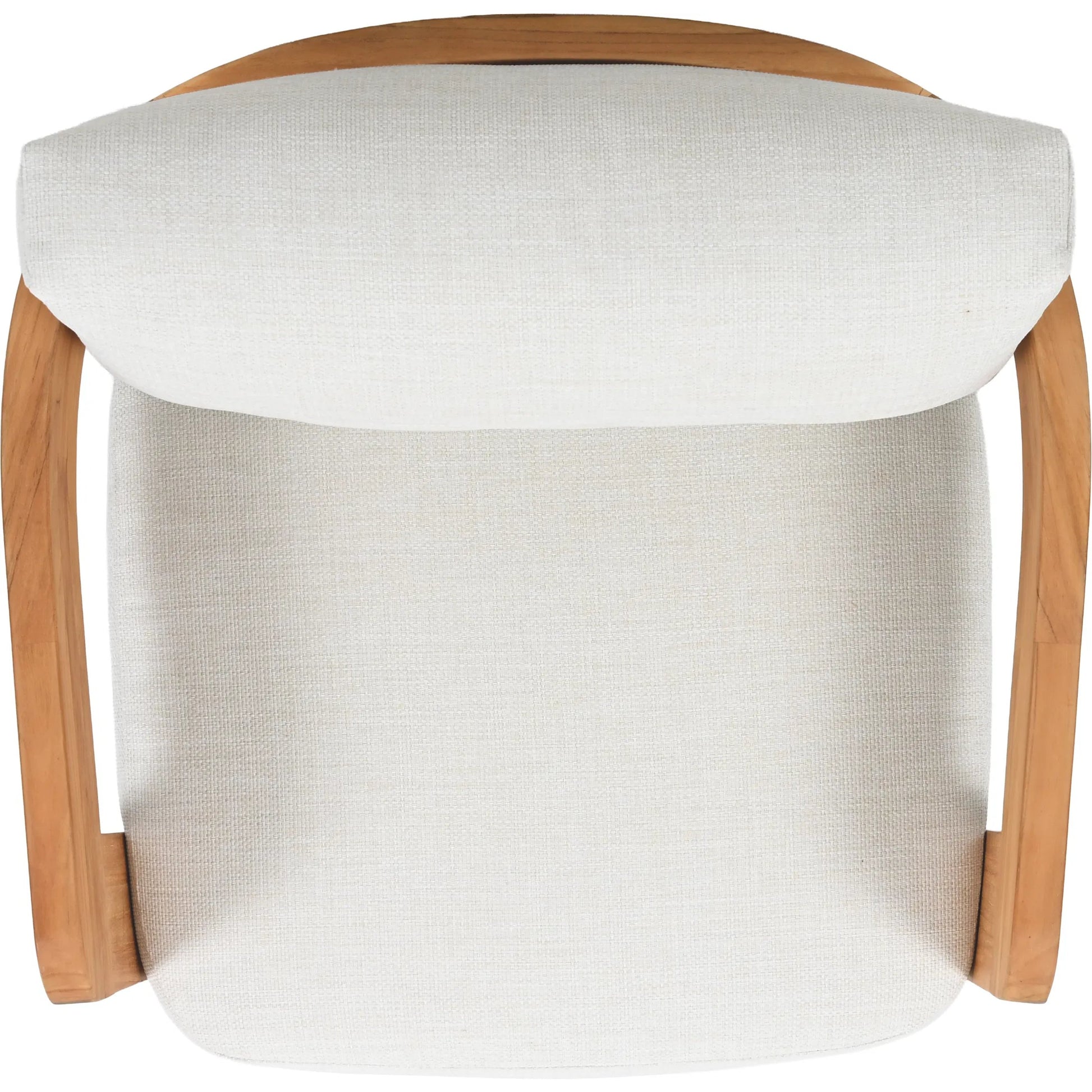 Taylor Teak Patio Chair by HedgeApple Essentials in white, natural teak. Made from teak, olefin, polyurethane foam in a transitional style.