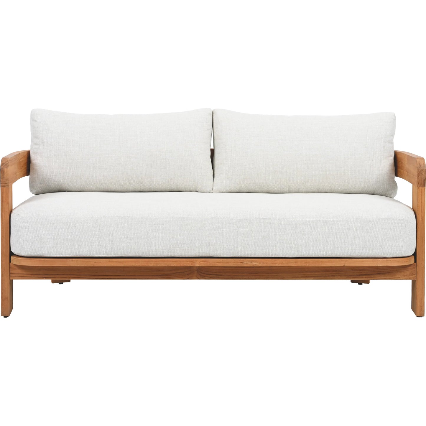 005 SI-2453896 | Additional Silo | Taylor Teak Patio Sofa by HedgeApple Essentials in white, natural teak. Made from teak, olefin, polyurethane foam in a transitional style.