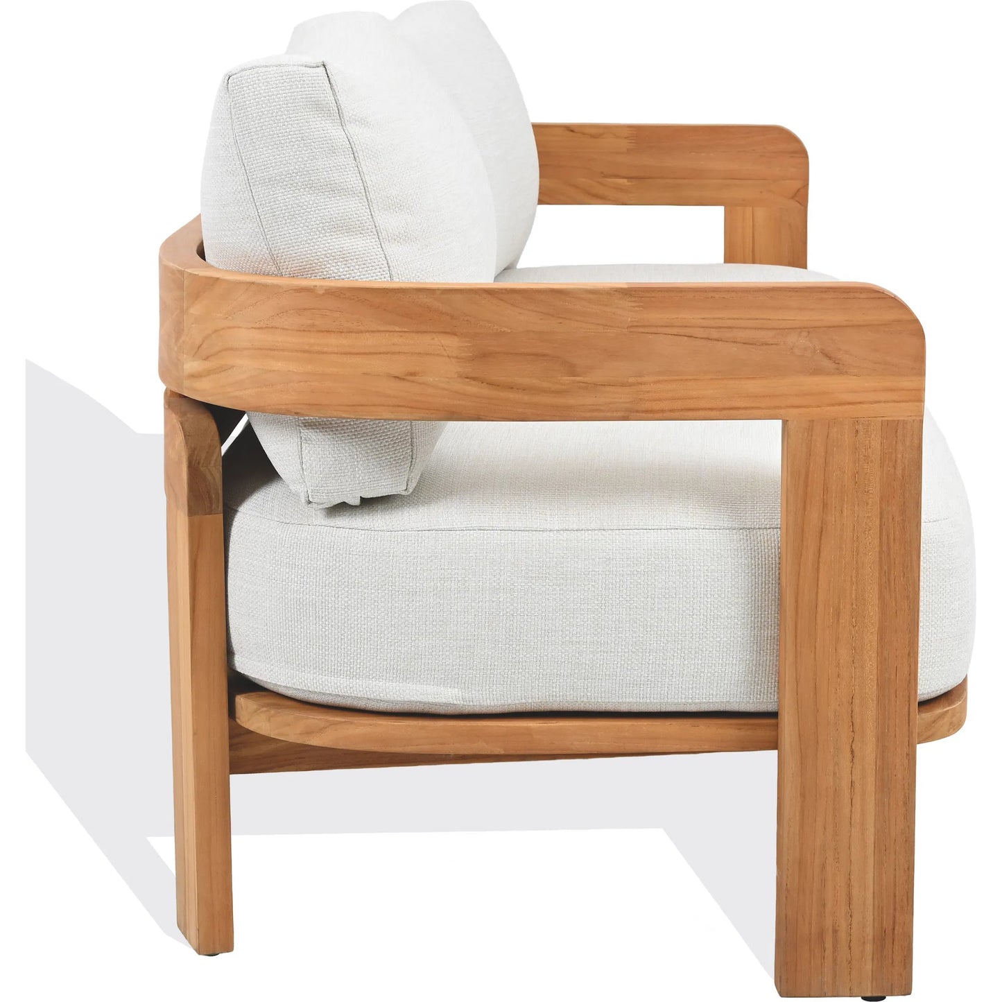 006 SI-2453896 | Additional Silo | Taylor Teak Patio Sofa by HedgeApple Essentials in white, natural teak. Made from teak, olefin, polyurethane foam in a transitional style.