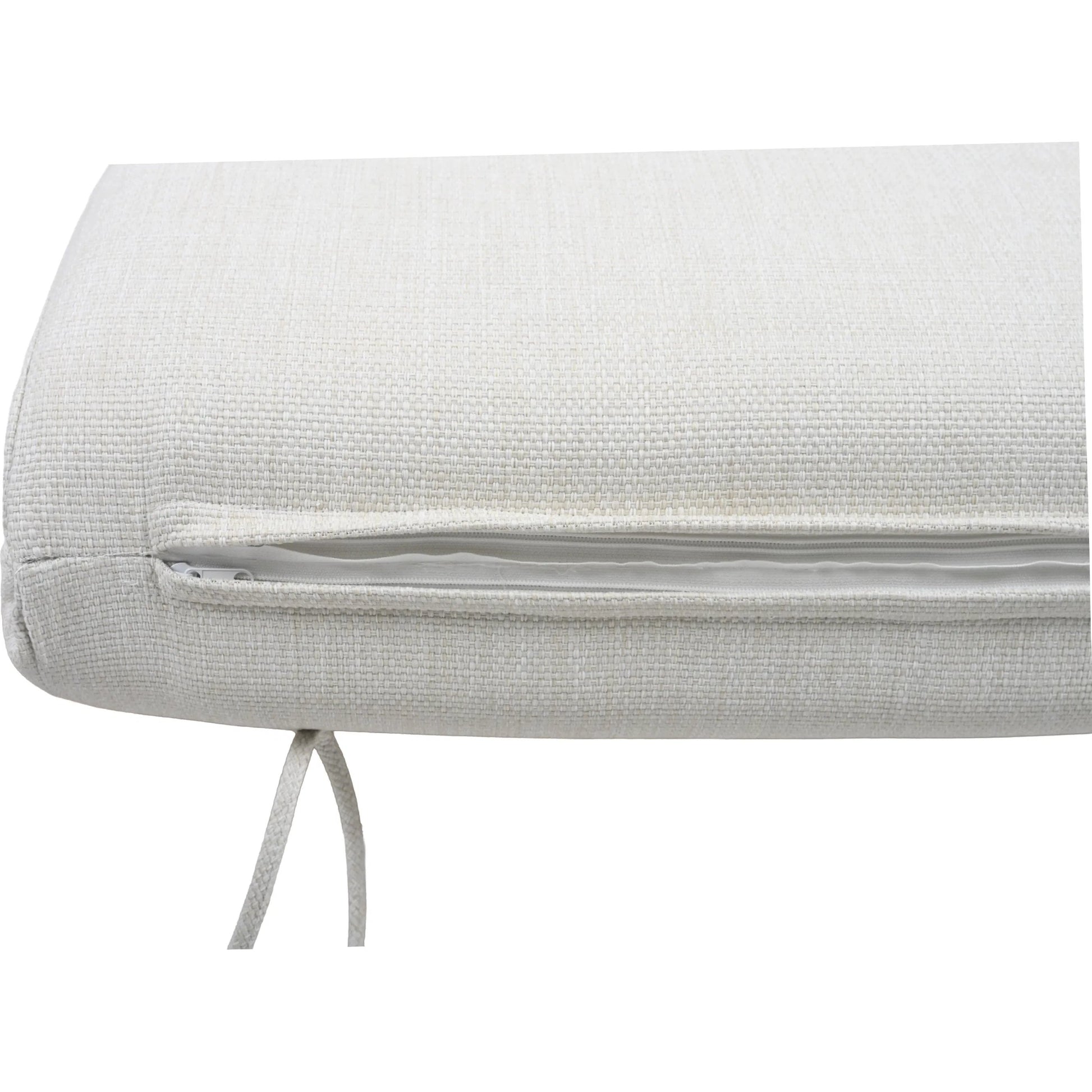 Taylor Teak Patio Sofa by HedgeApple Essentials in white, natural teak. Made from teak, olefin, polyurethane foam in a transitional style.