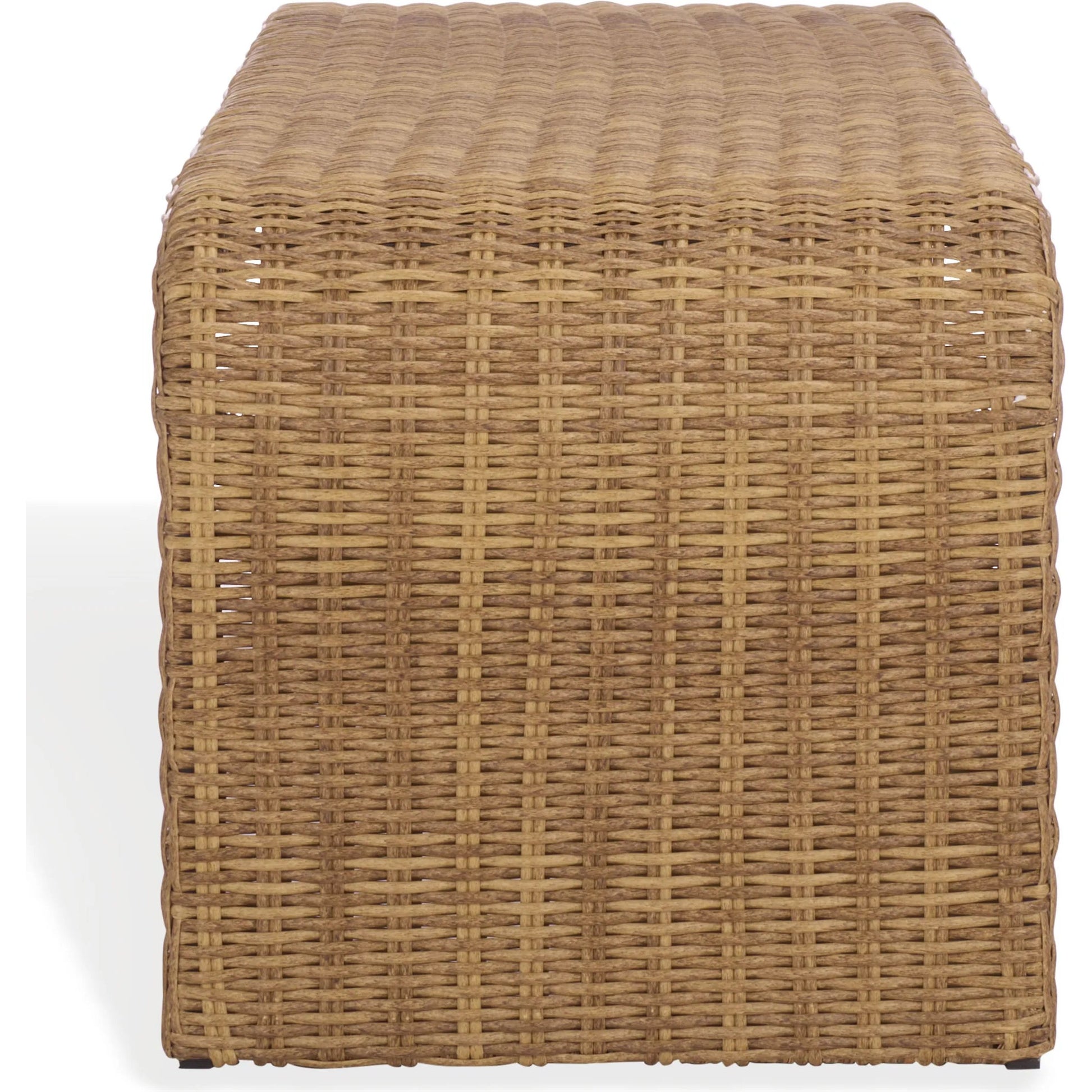 Talladega Wicker Bench by HedgeApple Essentials in natural. Made from pe wicker, stainless steel in a rustic style.