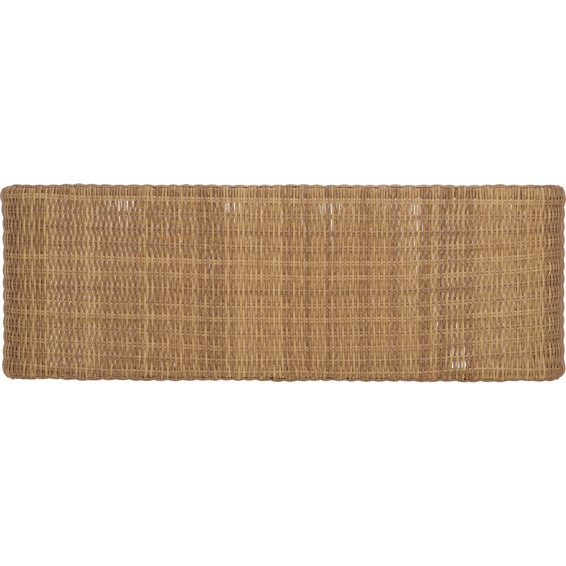 Talladega Wicker Bench by HedgeApple Essentials in natural. Made from pe wicker, stainless steel in a rustic style.