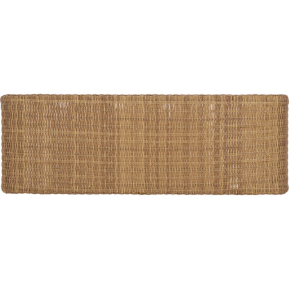 Talladega Wicker Bench by HedgeApple Essentials in natural. Made from pe wicker, stainless steel in a rustic style.