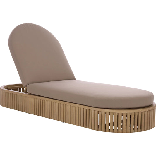 Benewah Sun Lounger by HedgeApple Essentials in natural, brown. Made from eucalyptus wood, iron, spun polyester, polyfiber, fiber padding in a transitional style.