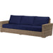 Havana Outdoor Sofa by Sunset West in tobacco. Made from resin wicker in a modern style.