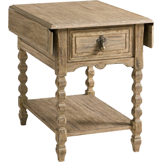 Sagehill Winged Side Table by Jonathan Charles in timberon grey oak. Made from main oak in a unique style.
