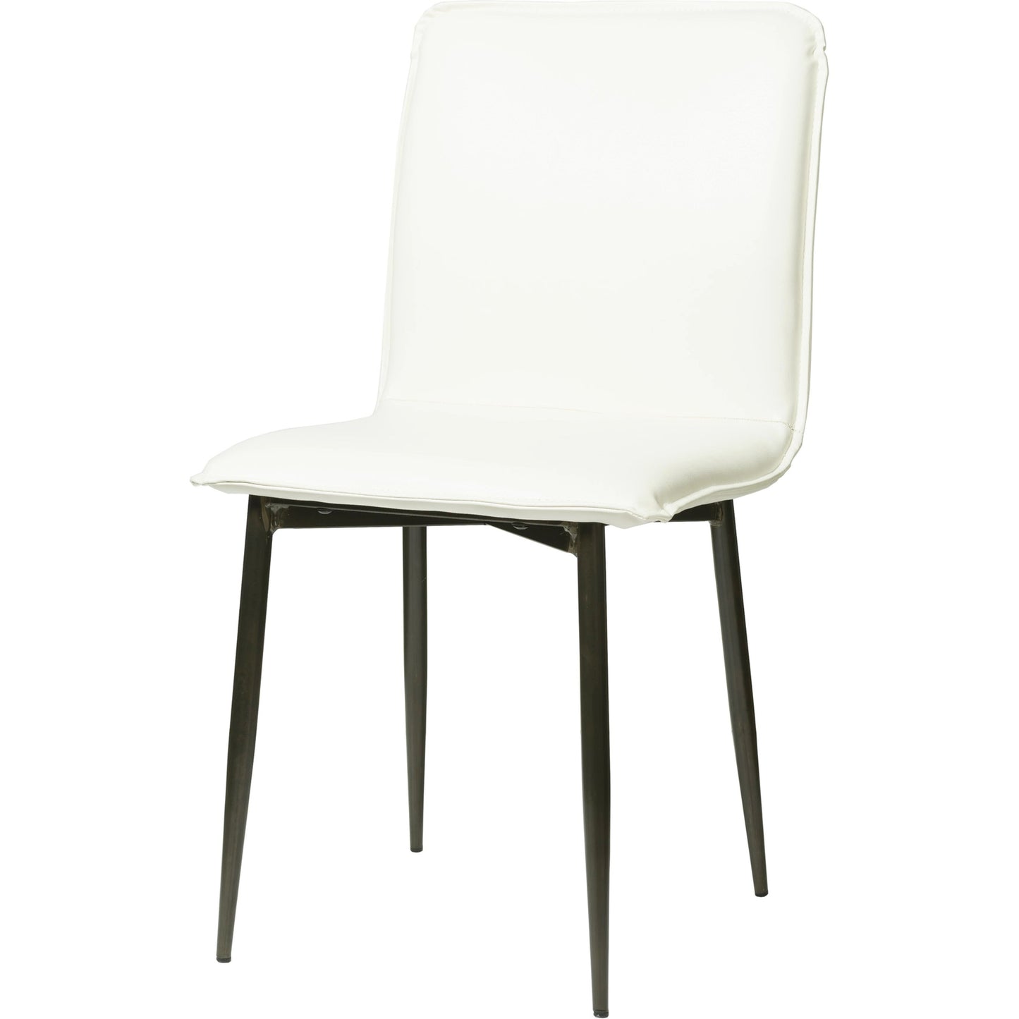 001 SI-2004313 | Primary Silo | Luca Dining Chair by LH Imports in fox white and black. Made from iron, pu leather, foam, dacron in a modern style.