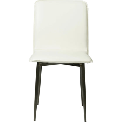 Luca Dining Chair by LH Imports in fox white and black. Made from iron, pu leather, foam, dacron in a modern style.