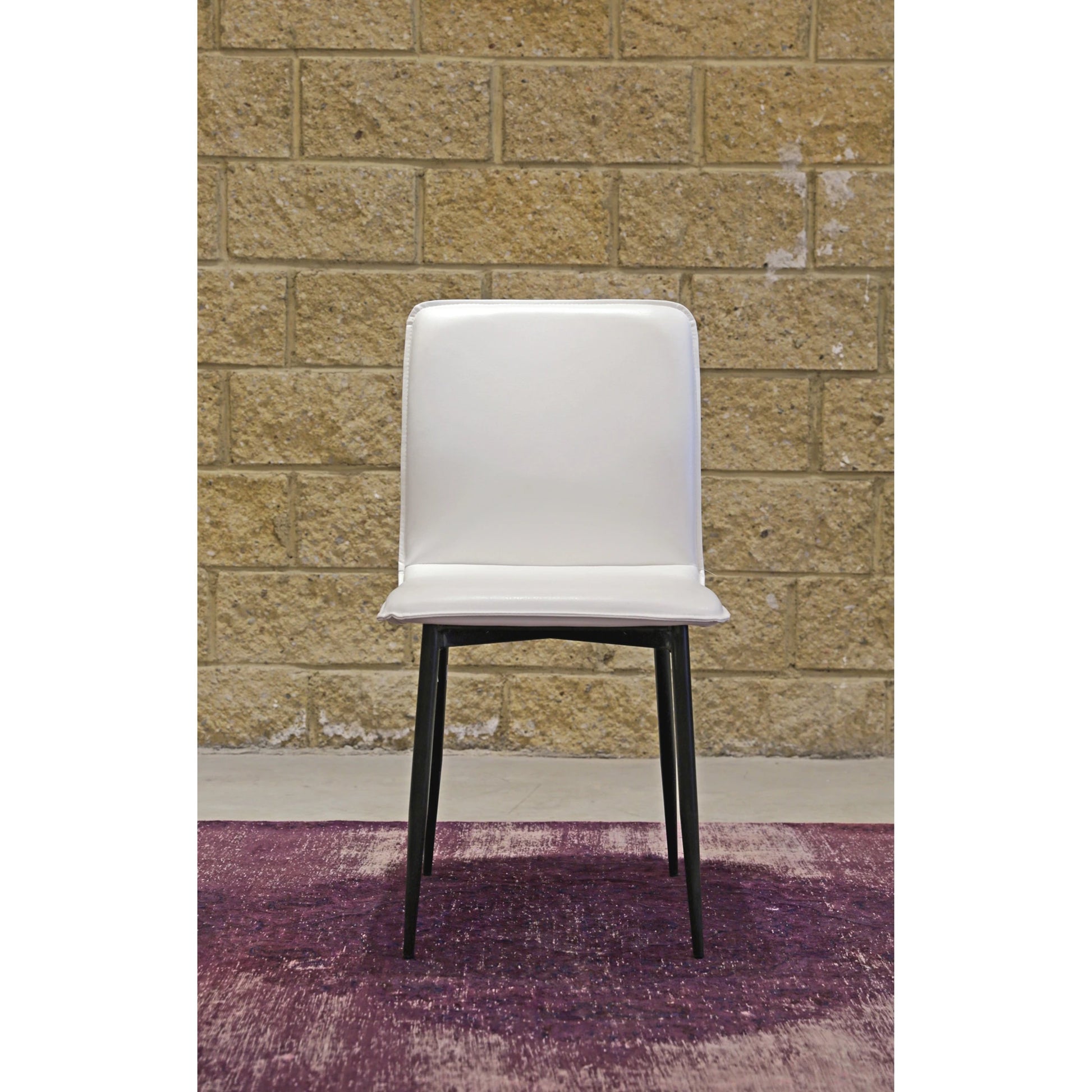 Luca Dining Chair by LH Imports in fox white and black. Made from iron, pu leather, foam, dacron in a modern style.