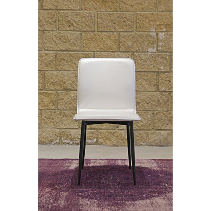 Luca Dining Chair by LH Imports in fox white and black. Made from iron, pu leather, foam, dacron in a modern style.
