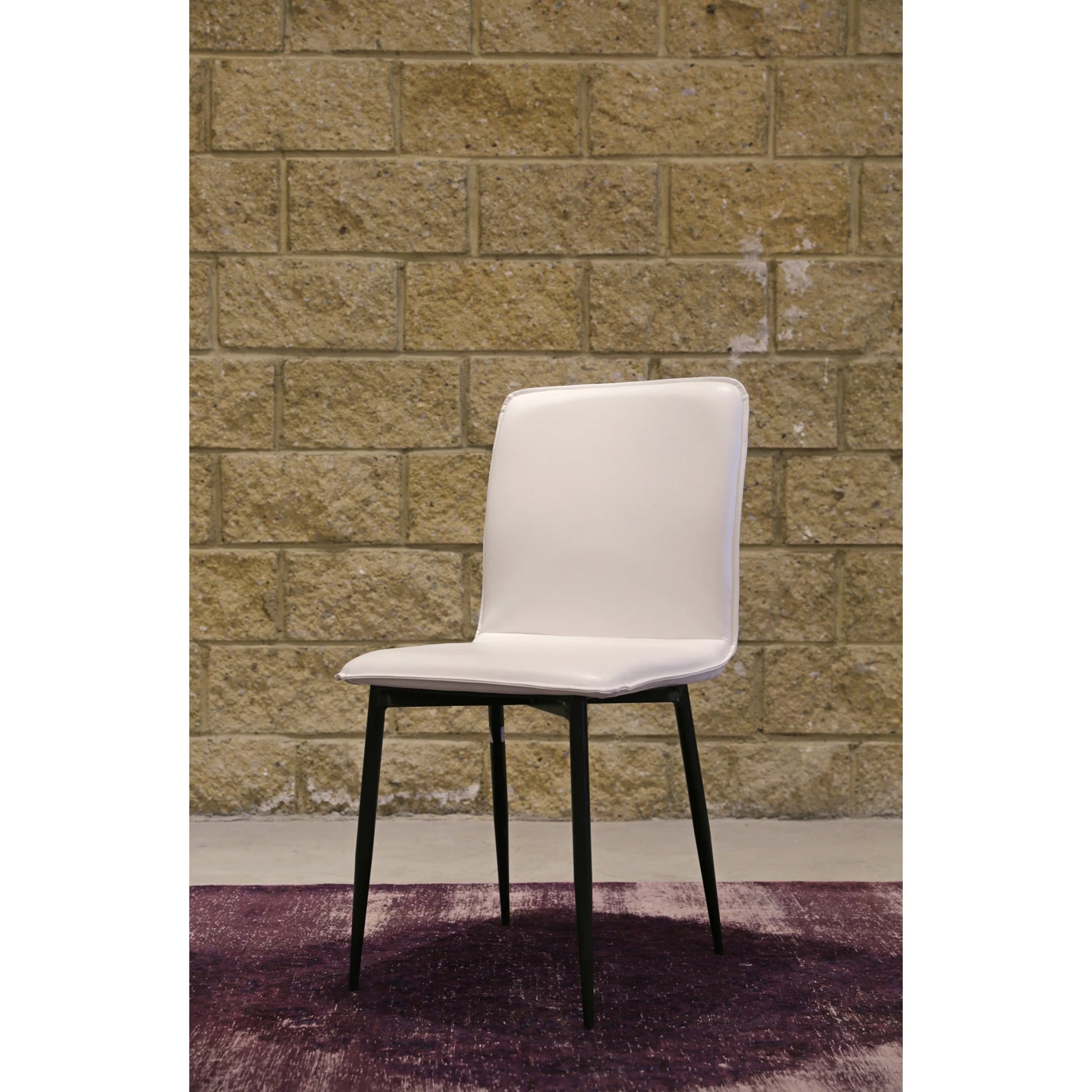 Luca Dining Chair by LH Imports in fox white and black. Made from iron, pu leather, foam, dacron in a modern style.