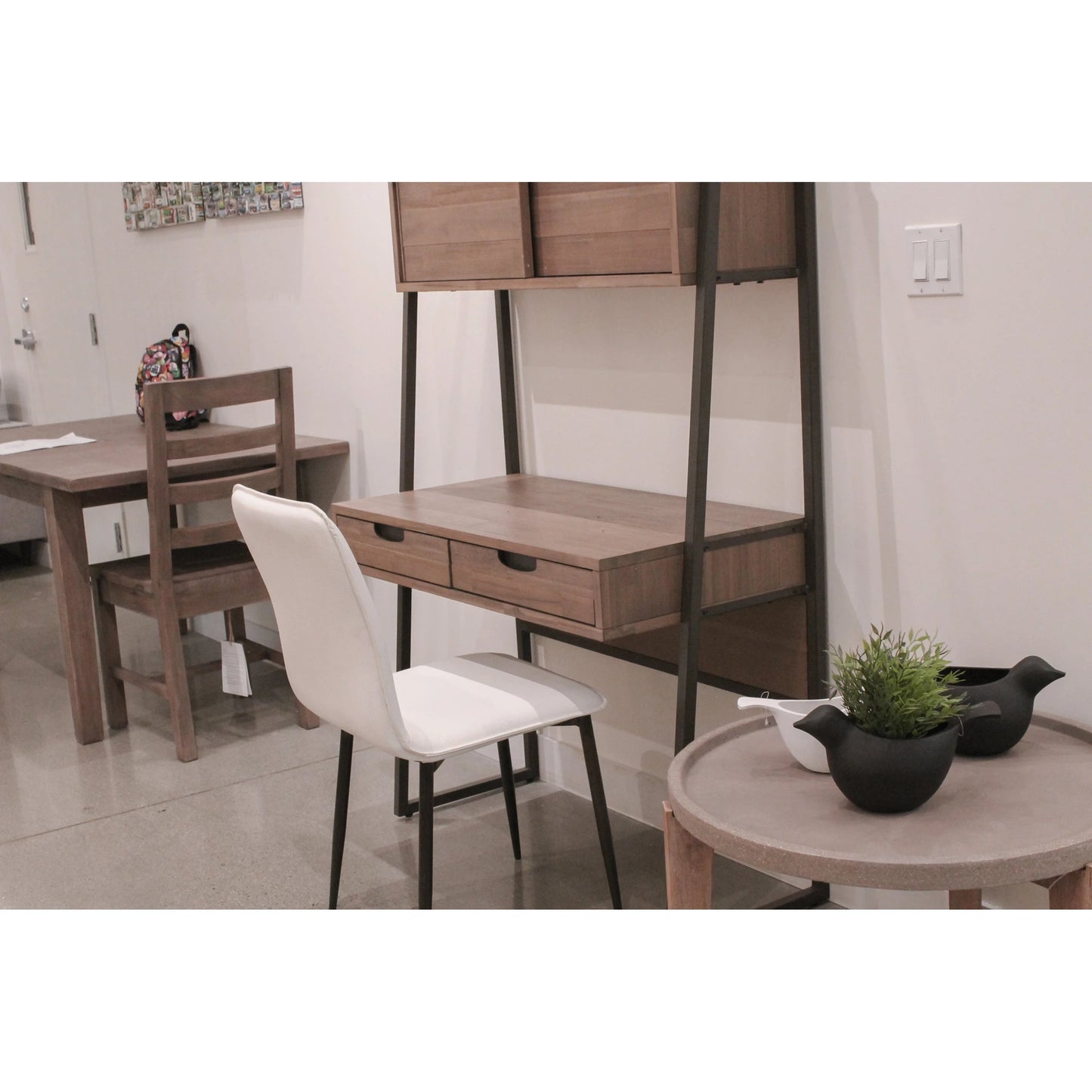 003 SI-2004313 | Lifestyle | Luca Dining Chair by LH Imports in fox white and black. Made from iron, pu leather, foam, dacron in a modern style.