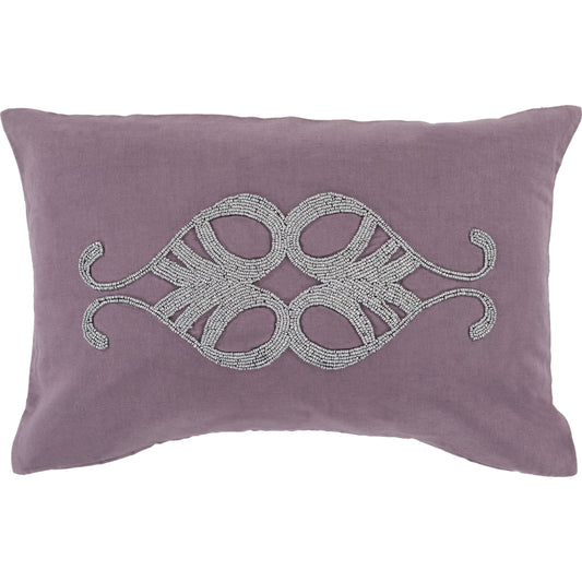 Cairo Pillow - 25199 by Surya in eggplant, gray. Made from 55% linen, 45% cotton in a eclectic & global style.