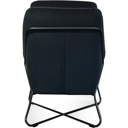 Romeo Lounge Chair by LH Imports in dark grey velvet and gunmetal. Made from metal, polyester in a modern style.