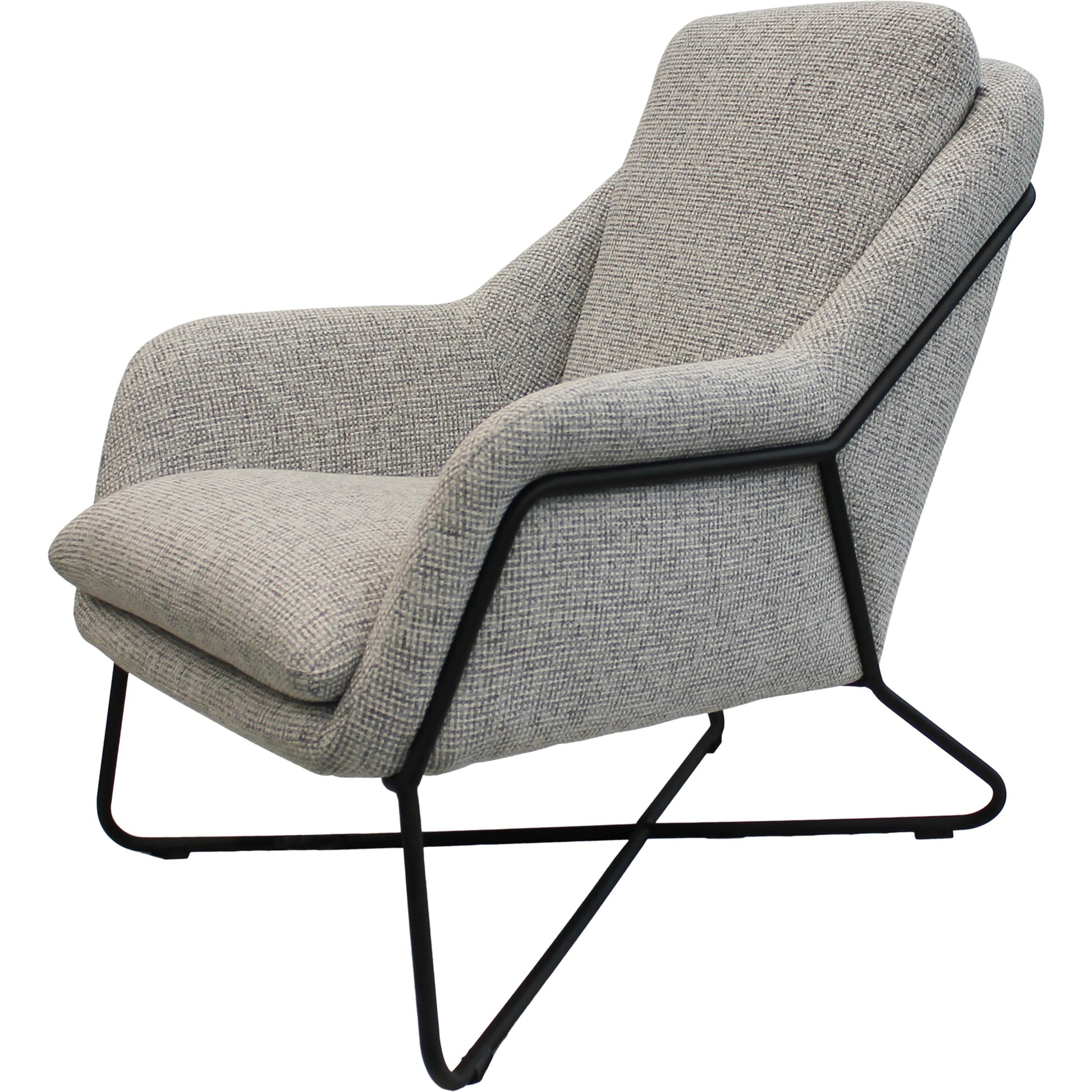 Romeo Lounge Chair by LH Imports in dark grey velvet and gunmetal. Made from metal, polyester in a modern style.
