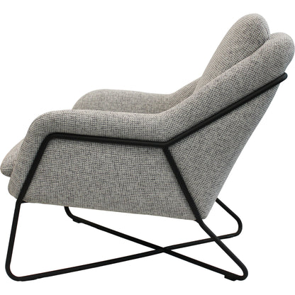 Romeo Lounge Chair by LH Imports in dark grey velvet and gunmetal. Made from metal, polyester in a modern style.