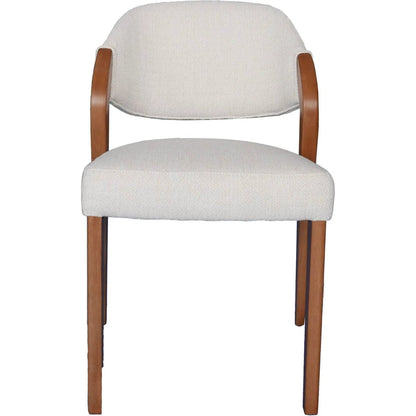 Paul Dining Chair by LH Imports in weave frosty grey and cherry. Made from walnut wood, 100% polyester fabric, medium density foam in a transitional style.