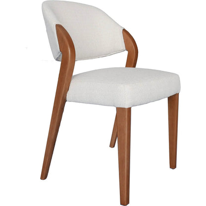 Paul Dining Chair by LH Imports in weave frosty grey and cherry. Made from walnut wood, 100% polyester fabric, medium density foam in a transitional style.