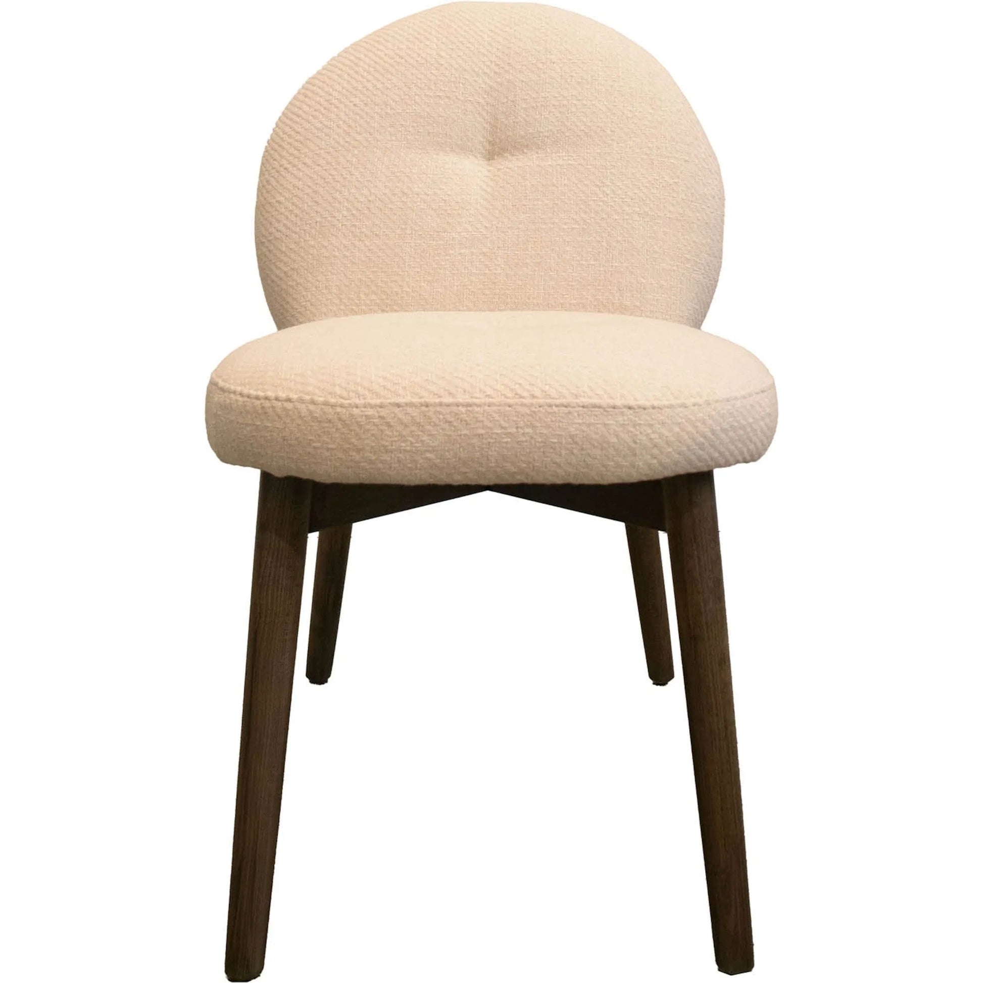 Petite Dining Chair (Set of 2) by LH Imports in beige and dark brown. Made from oak wood, 100% polyester fabric, medium density foam in a transitional style.